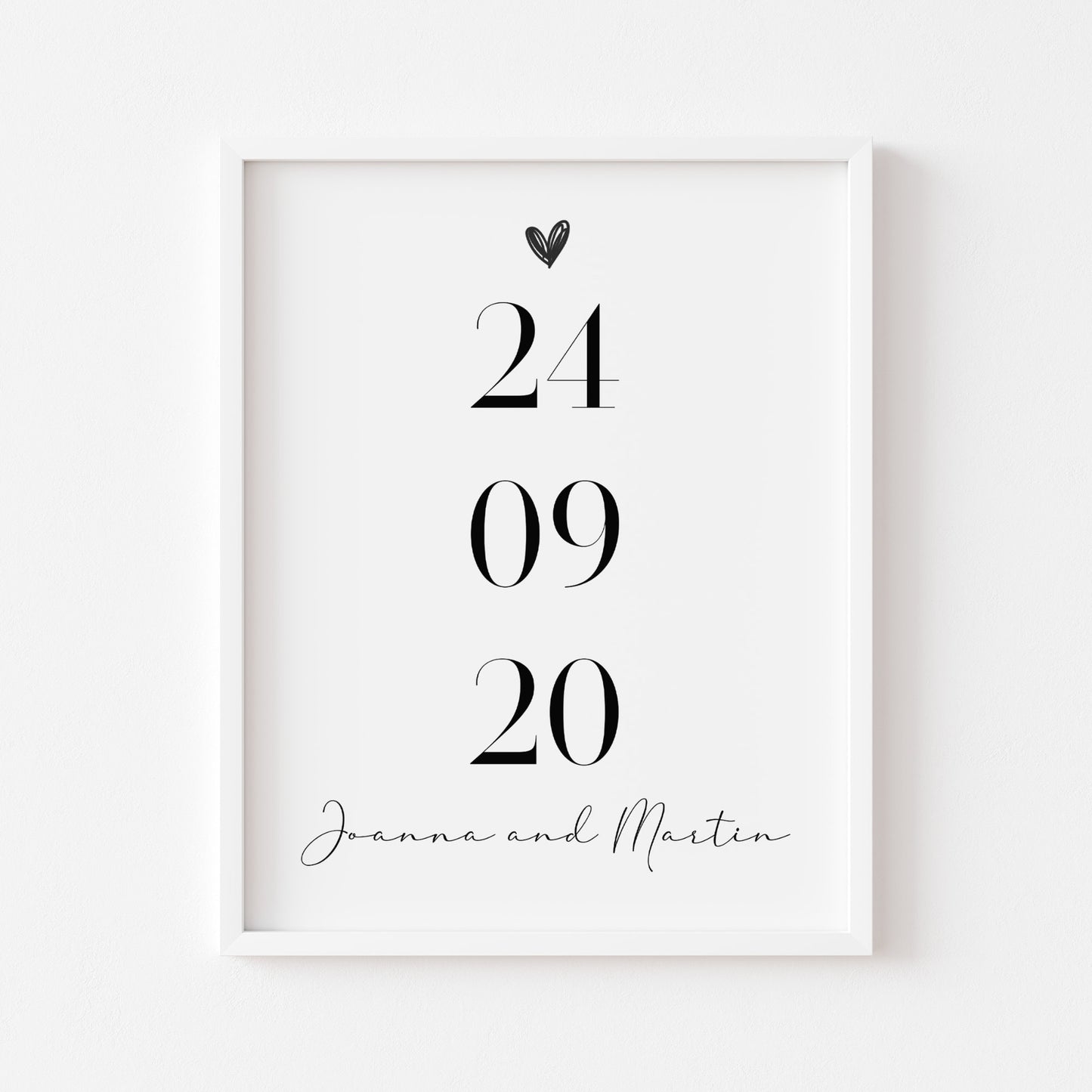 Personalised Engagement Large Date Print