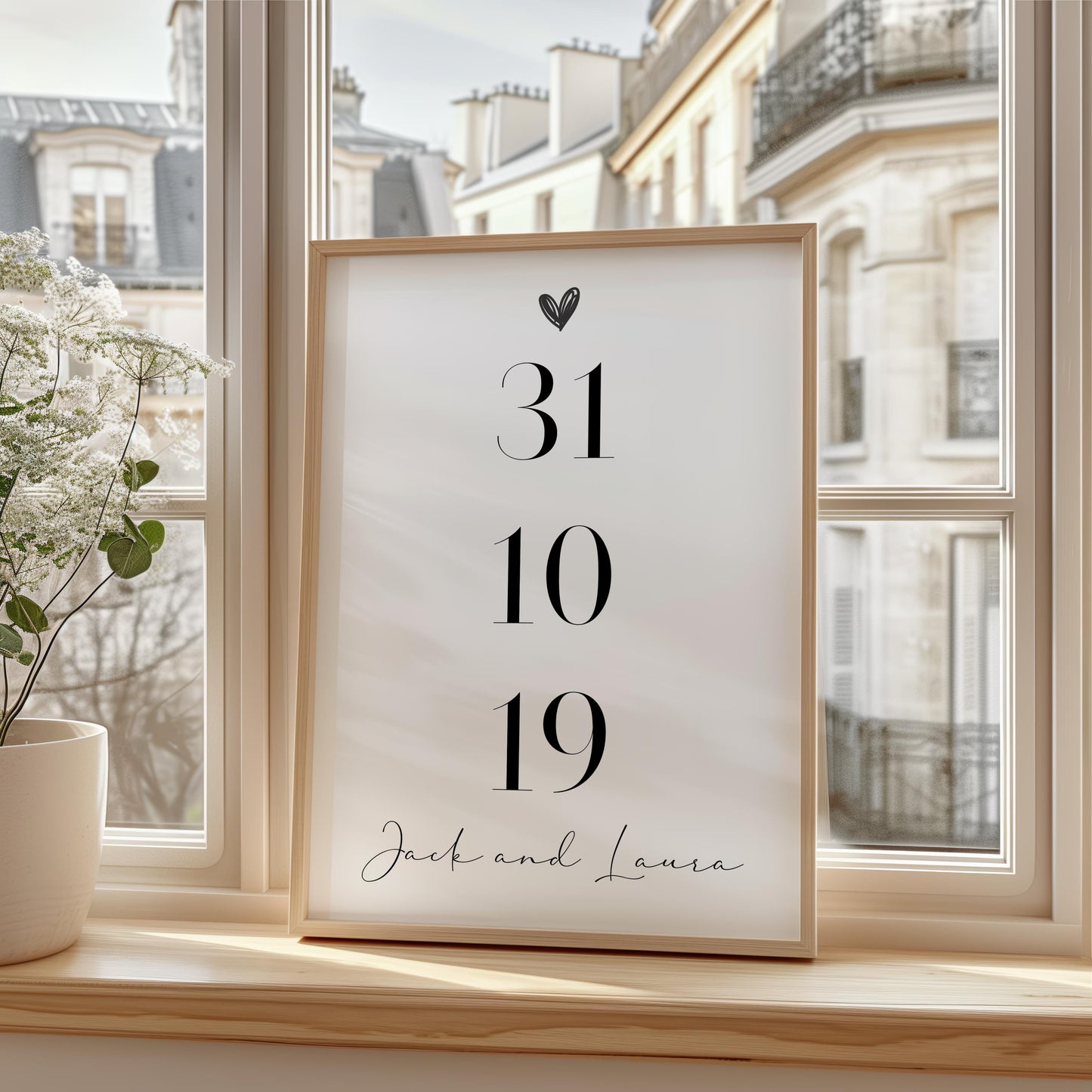 Personalised Engagement Large Date Print