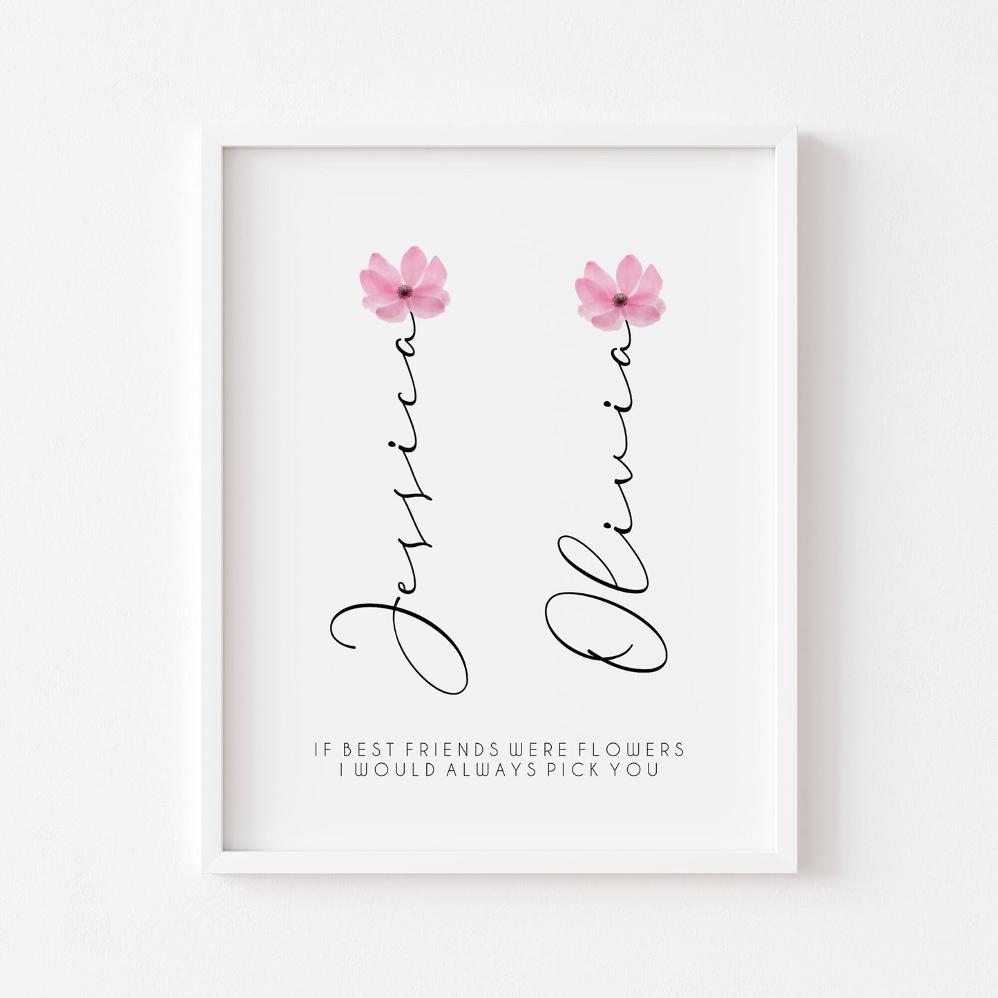 Personalised Best Friend Print Flower Print