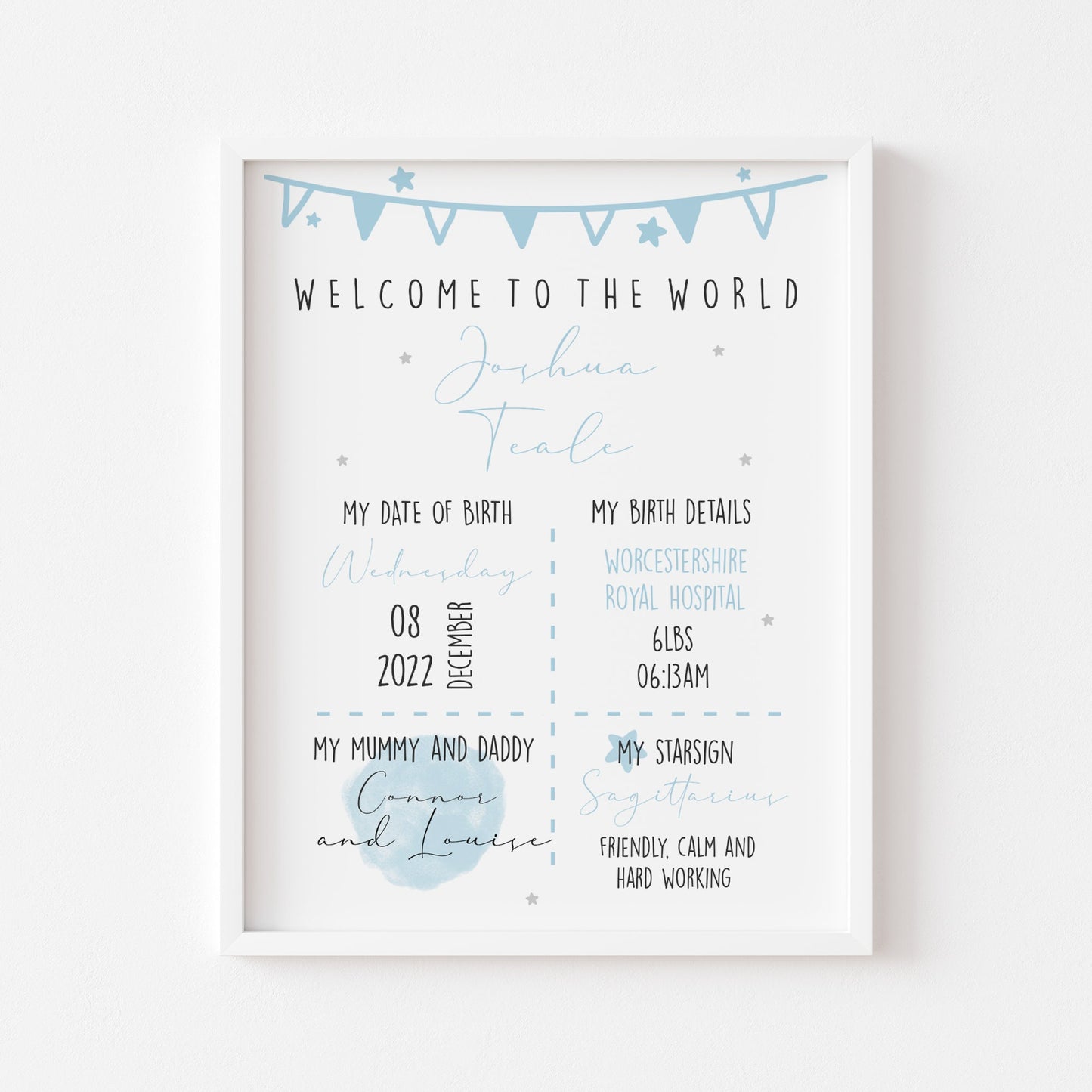 'Welcome to the World' New Baby Print