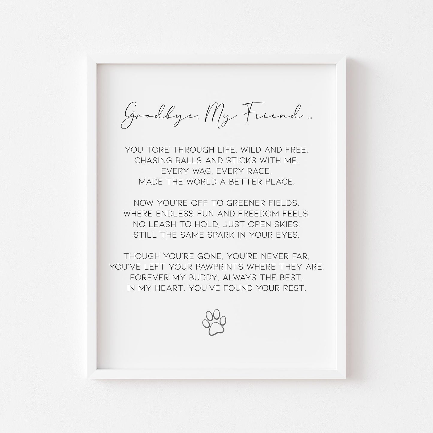 Dog Loss Poem | Dog Sympathy Print