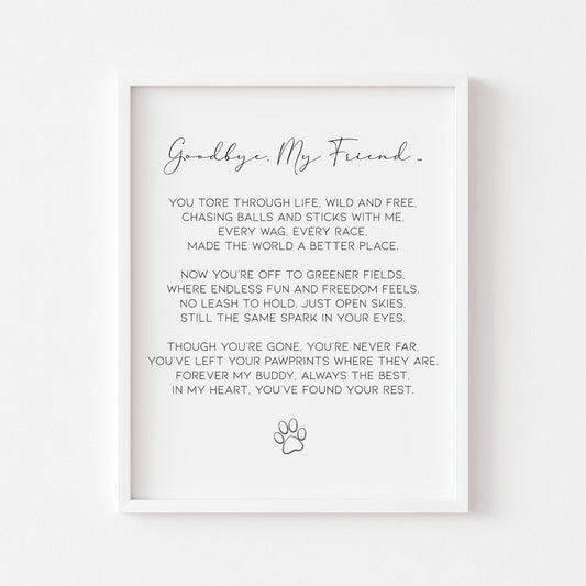 Dog Loss Poem | Dog Sympathy Print