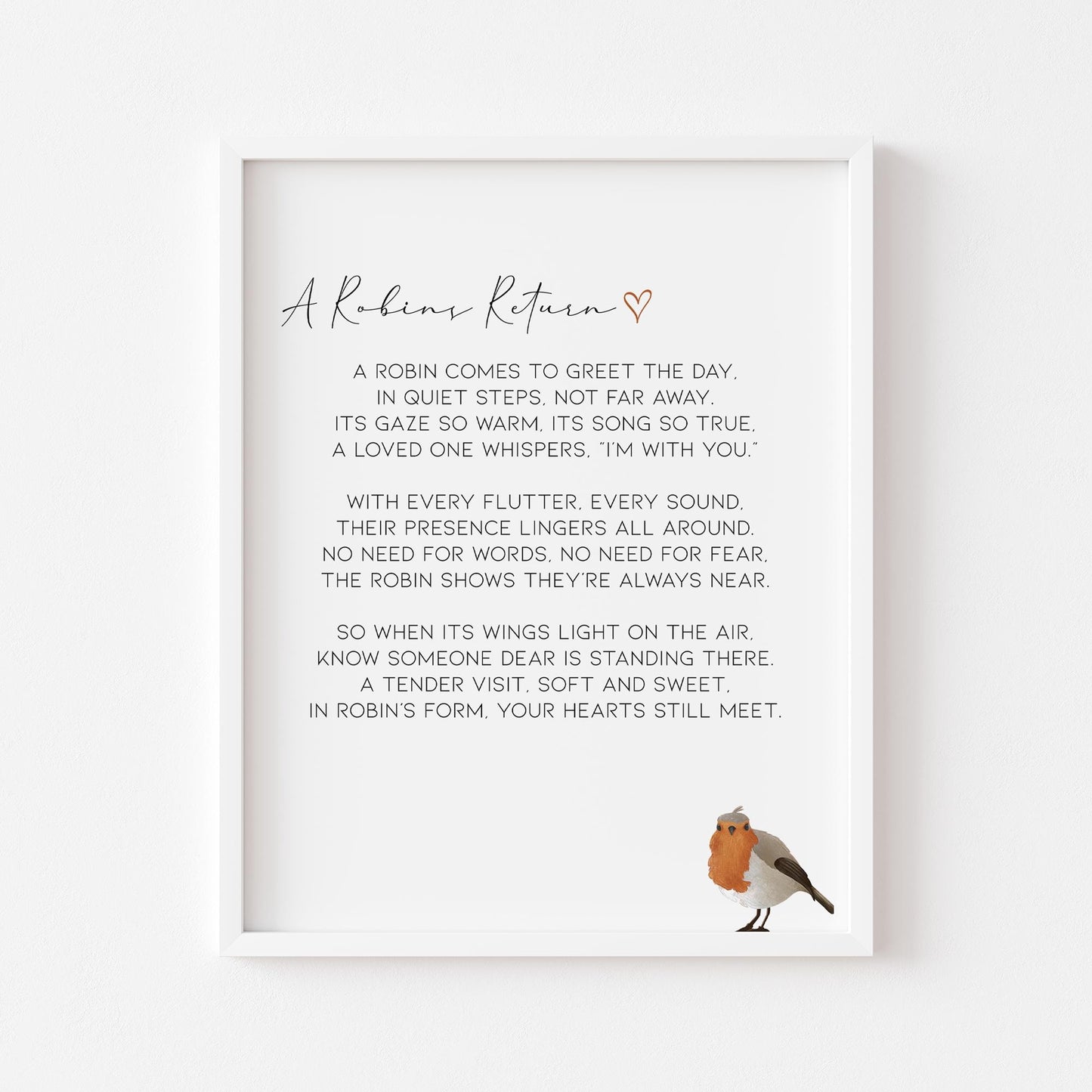 Robin Poem Print | Bereavement Gift