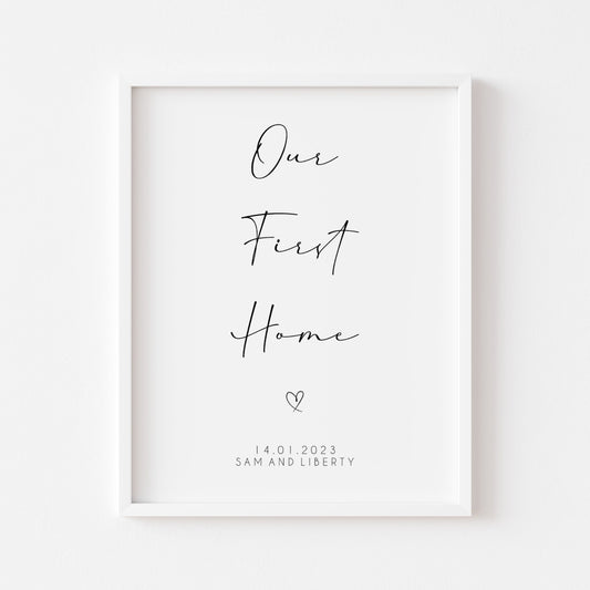 Personalised Our First Home Wall Art