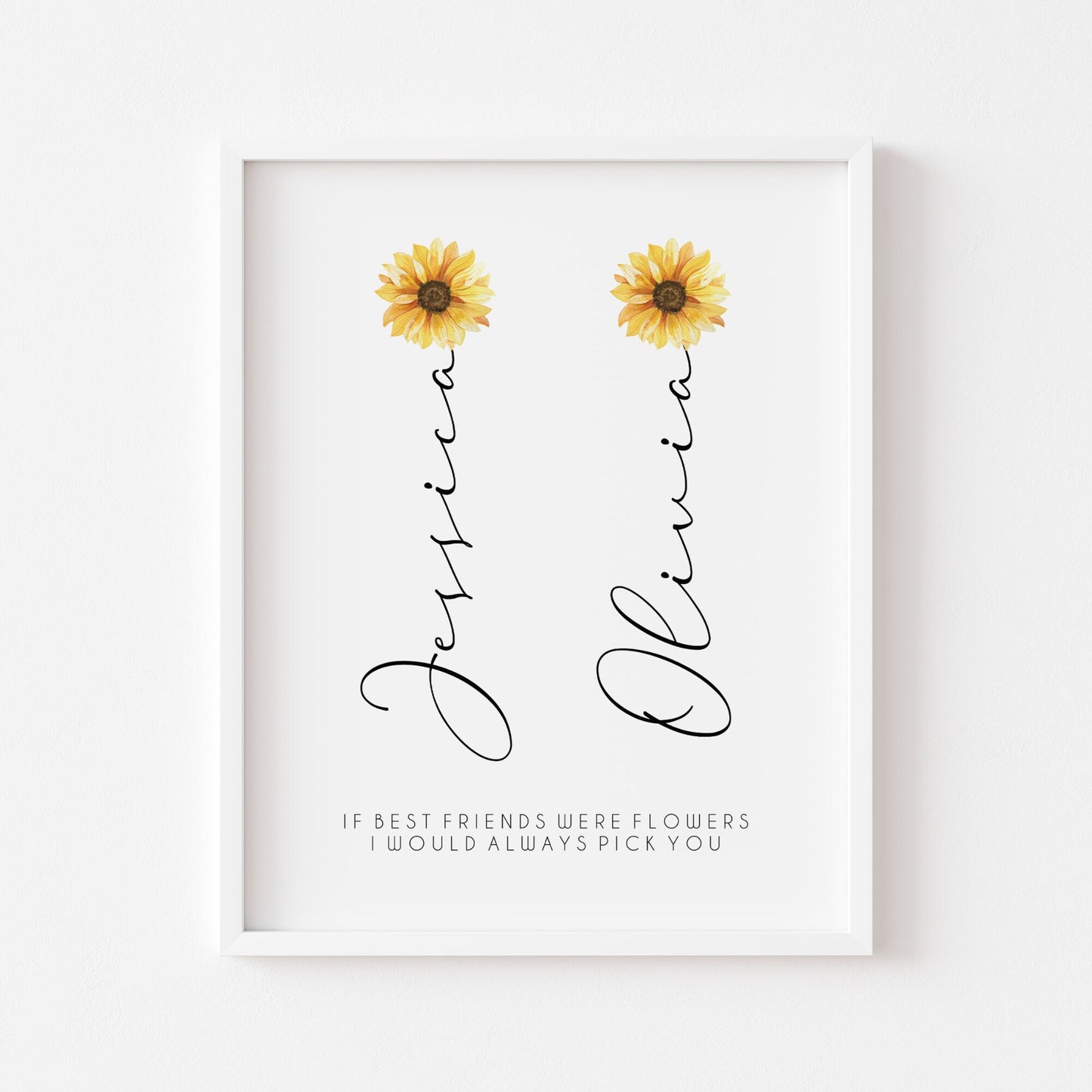 Personalised Best Friend Print Flower Print