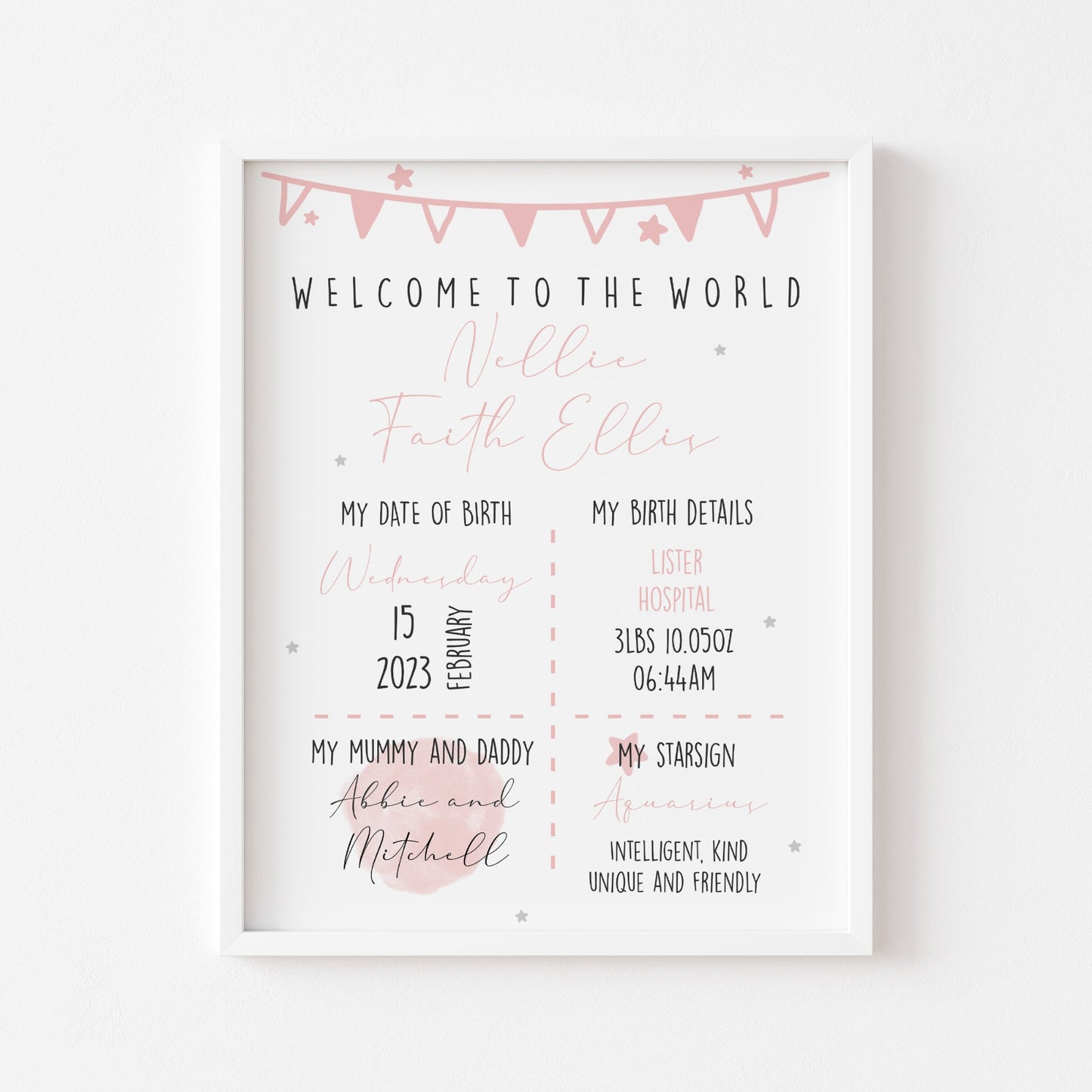 'Welcome to the World' New Baby Print